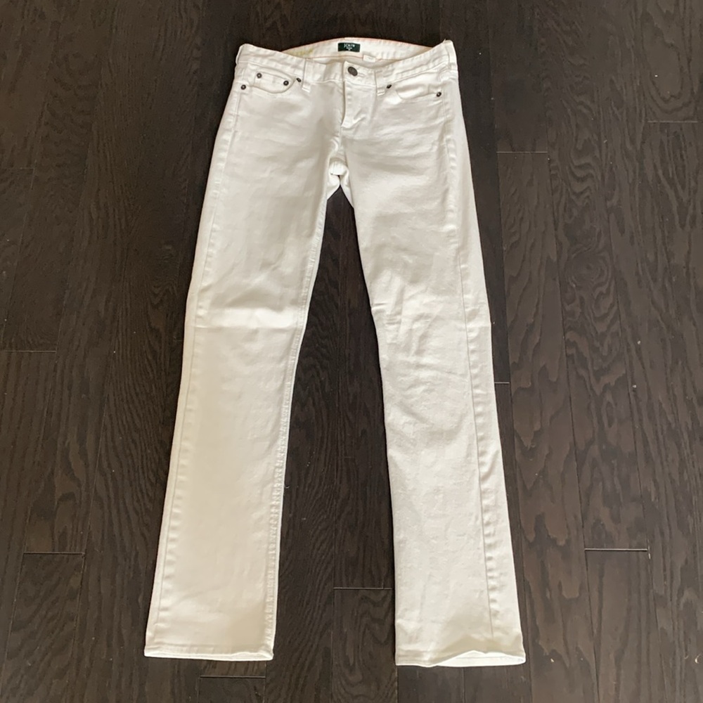 J. Crew Matchstick Stretch Straight Leg White Jean